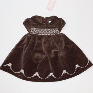 NWT Gymboree 0-3M dress brown velvety Holiday Teddy Bear
